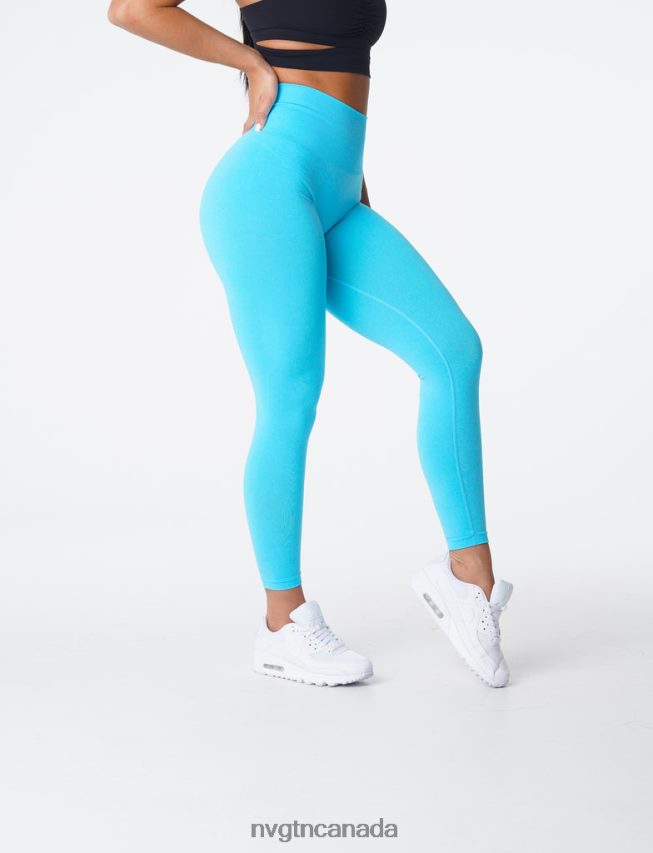 NVGTN Fitness Women NV Seamless Leggings Aqua HJXFTJ594