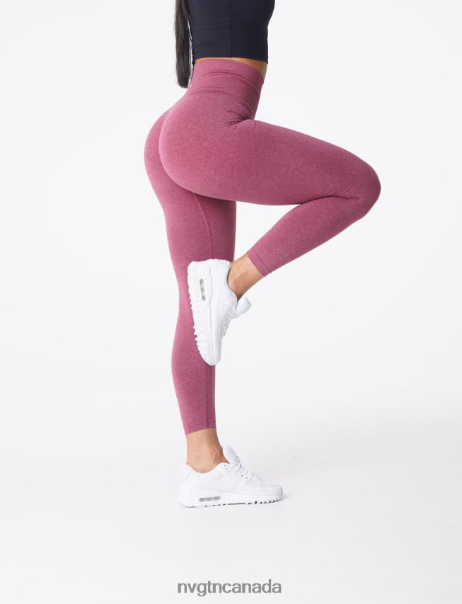 NVGTN Fitness Women NV Seamless Leggings Maroon HJXFTJ580