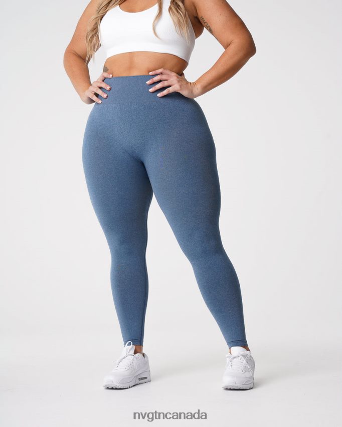 NVGTN Fitness Women NV Seamless Leggings Slate Blue HJXFTJ608