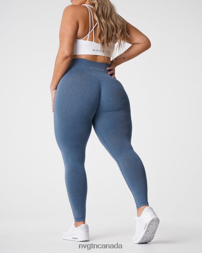 NVGTN Fitness Women NV Seamless Leggings Slate Blue HJXFTJ608
