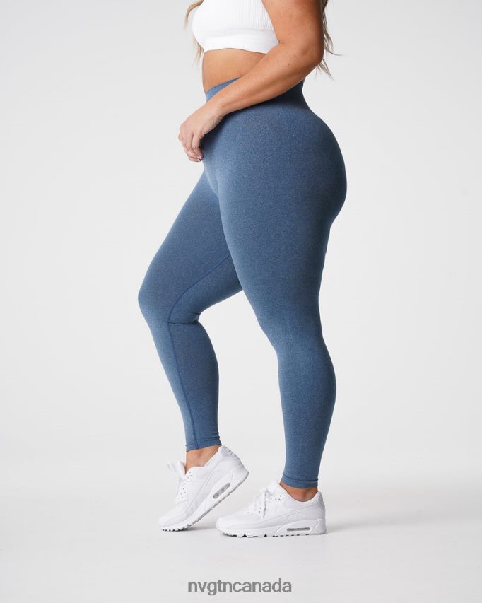 NVGTN Fitness Women NV Seamless Leggings Slate Blue HJXFTJ608