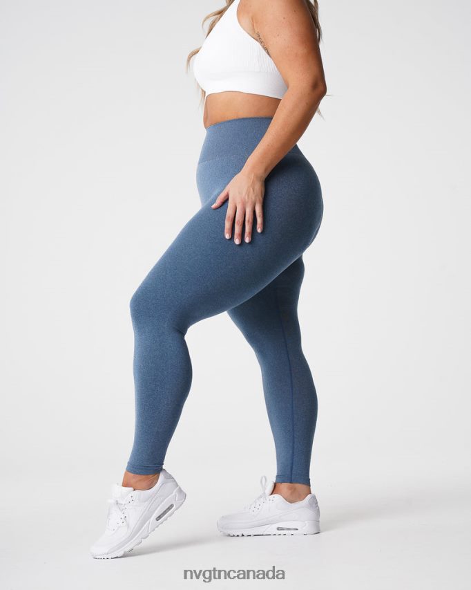 NVGTN Fitness Women NV Seamless Leggings Slate Blue HJXFTJ608