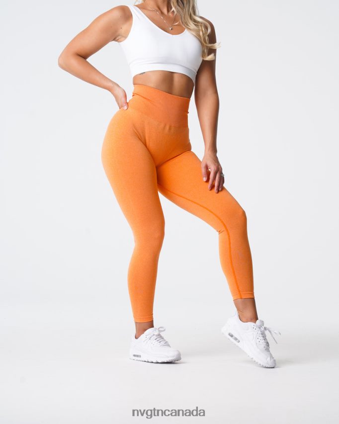 NVGTN Fitness Women NV Seamless Leggings Sunset Orange HJXFTJ598