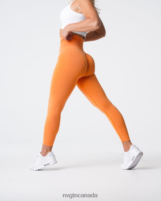 NVGTN Fitness Women NV Seamless Leggings Sunset Orange HJXFTJ598