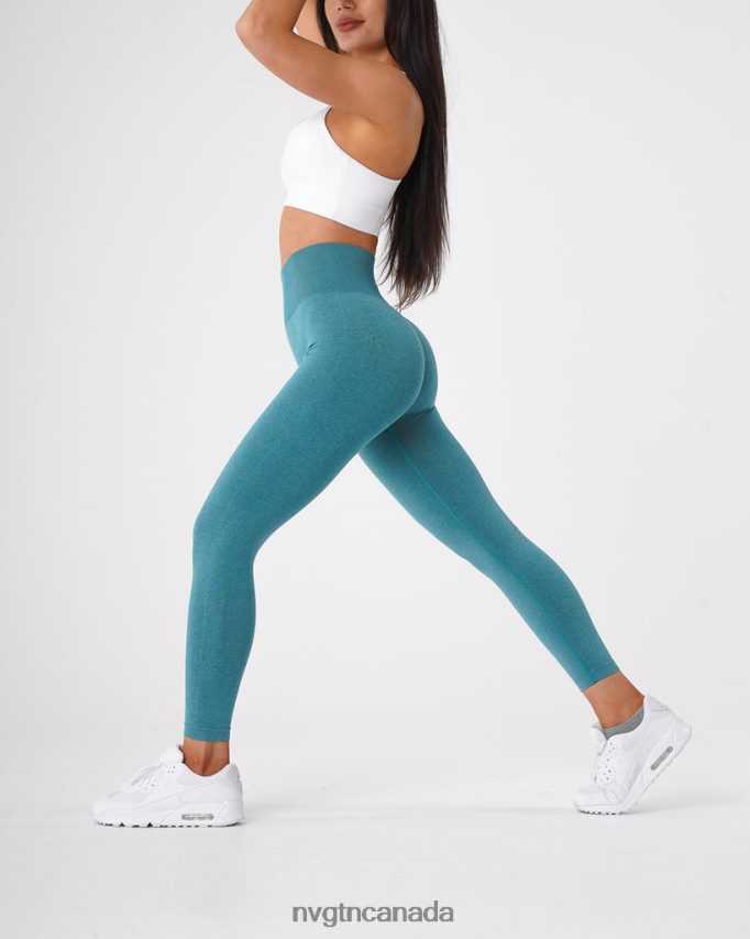 NVGTN Fitness Women NV Seamless Leggings Teal HJXFTJ596