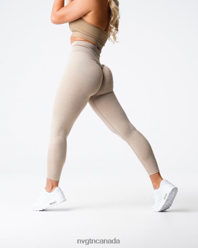 NVGTN Fitness Women Scrunch Seamless Leggings Beige HJXFTJ563