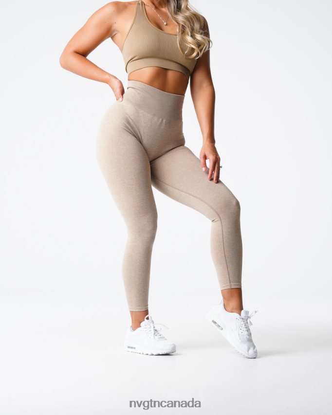 NVGTN Fitness Women Scrunch Seamless Leggings Beige HJXFTJ563