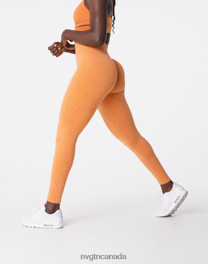 NVGTN Fitness Women Scrunch Seamless Leggings Sunset Orange HJXFTJ645