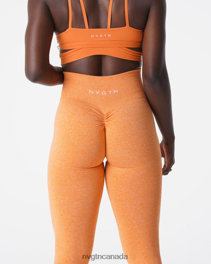 NVGTN Fitness Women Scrunch Seamless Leggings Sunset Orange HJXFTJ645