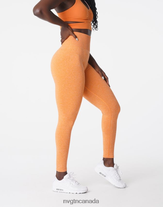 NVGTN Fitness Women Scrunch Seamless Leggings Sunset Orange HJXFTJ645