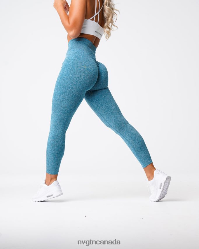 NVGTN Fitness Women Scrunch Seamless Leggings Teal HJXFTJ643