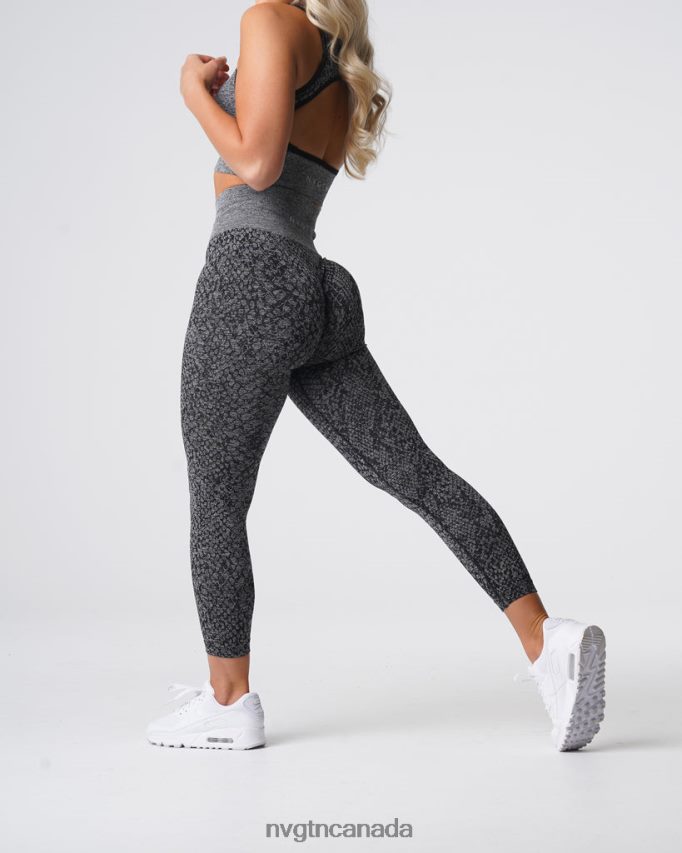 NVGTN Fitness Women Snakeskin Seamless Leggings Black Speckled HJXFTJ678