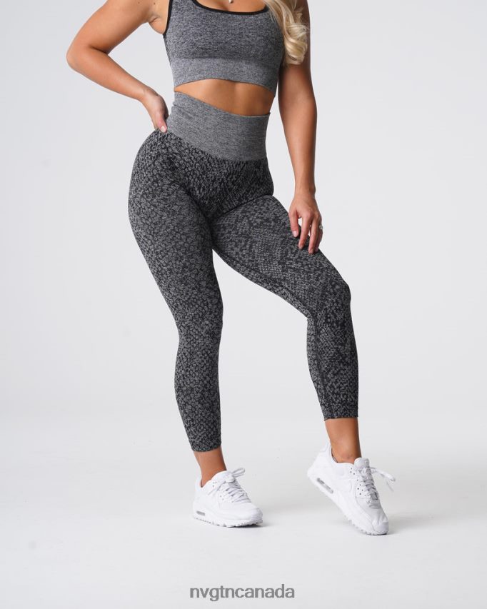 NVGTN Fitness Women Snakeskin Seamless Leggings Black Speckled HJXFTJ678