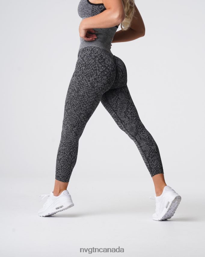 NVGTN Fitness Women Snakeskin Seamless Leggings Black Speckled HJXFTJ678
