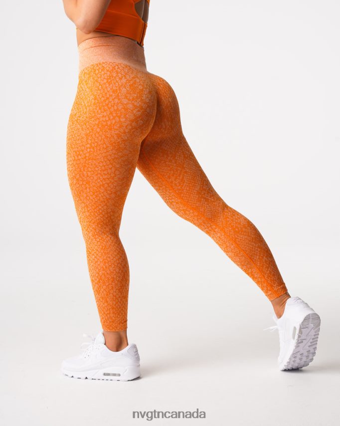 NVGTN Fitness Women Snakeskin Seamless Leggings Burnt Orange HJXFTJ684