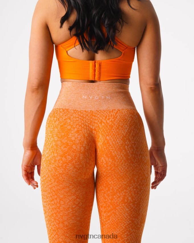 NVGTN Fitness Women Snakeskin Seamless Leggings Burnt Orange HJXFTJ684