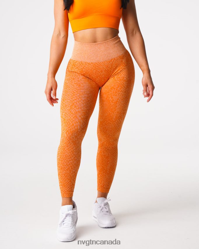 NVGTN Fitness Women Snakeskin Seamless Leggings Burnt Orange HJXFTJ684
