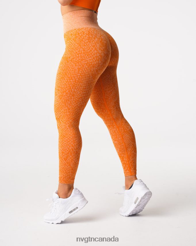 NVGTN Fitness Women Snakeskin Seamless Leggings Burnt Orange HJXFTJ684