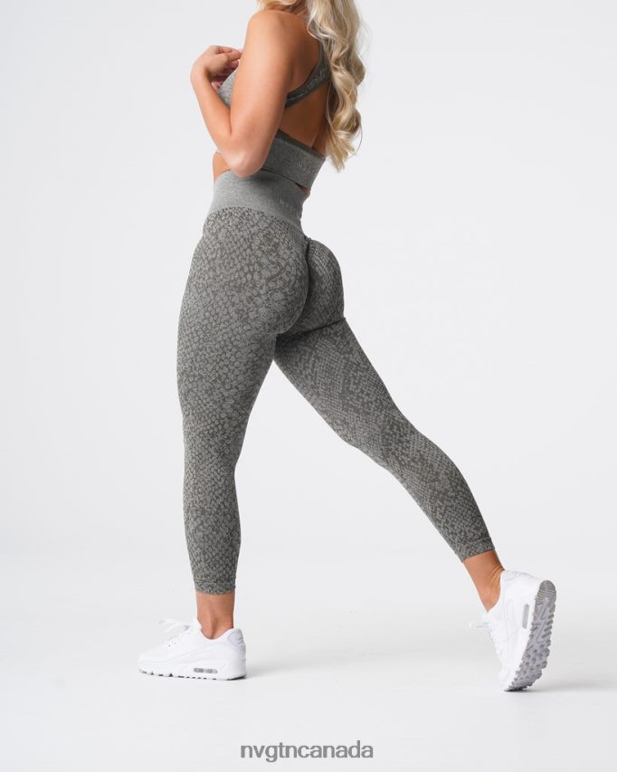 NVGTN Fitness Women Snakeskin Seamless Leggings Khaki Green HJXFTJ686