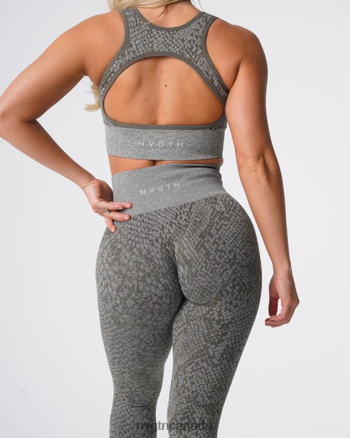 NVGTN Fitness Women Snakeskin Seamless Leggings Khaki Green HJXFTJ686