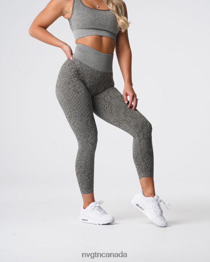 NVGTN Fitness Women Snakeskin Seamless Leggings Khaki Green HJXFTJ686