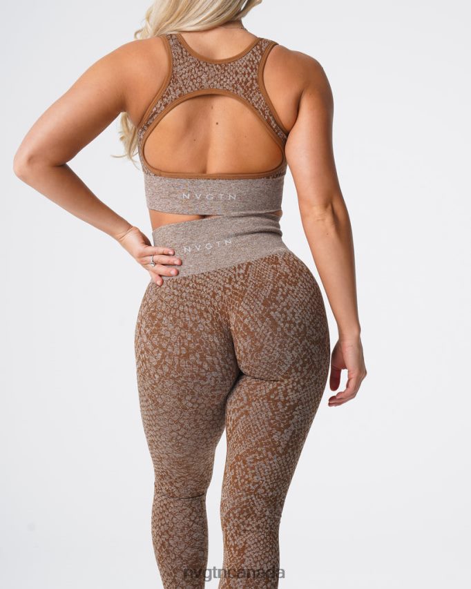 NVGTN Fitness Women Snakeskin Seamless Leggings Mocha HJXFTJ681