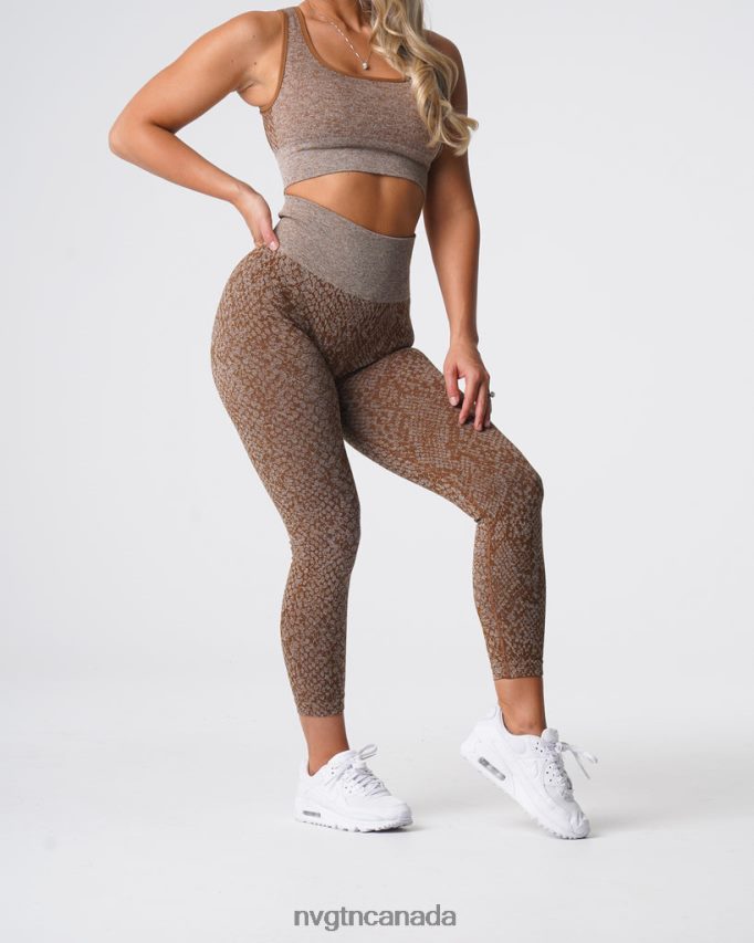 NVGTN Fitness Women Snakeskin Seamless Leggings Mocha HJXFTJ681
