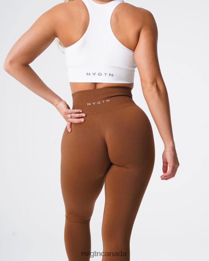 NVGTN Fitness Women Solid Seamless Leggings Caramel HJXFTJ556