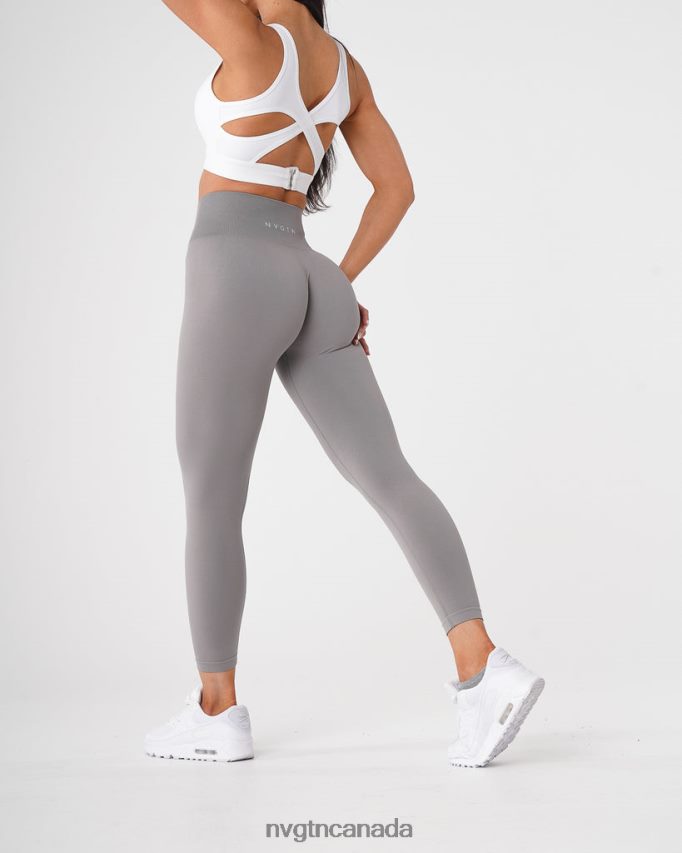 NVGTN Fitness Women Solid Seamless Leggings Light Grey HJXFTJ555