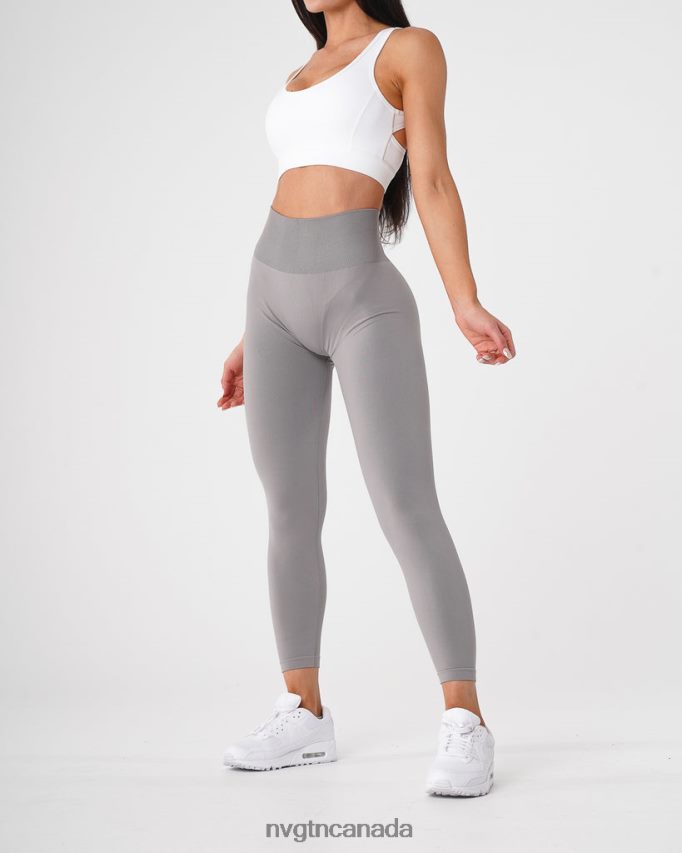 NVGTN Fitness Women Solid Seamless Leggings Light Grey HJXFTJ555