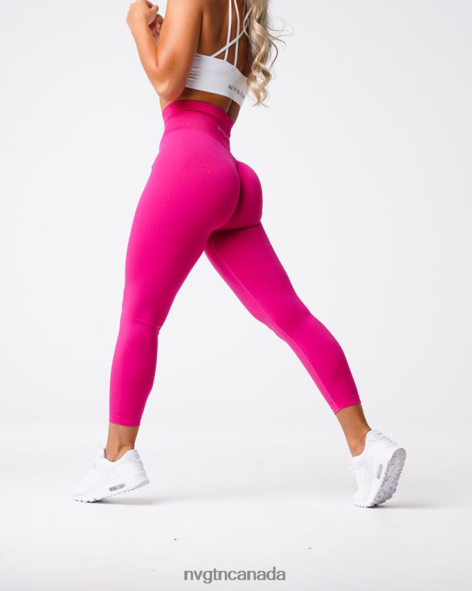 NVGTN Fitness Women Solid Seamless Leggings Magenta HJXFTJ576