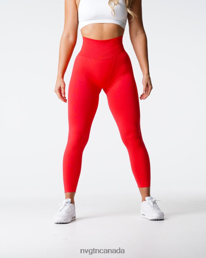 NVGTN Fitness Women Solid Seamless Leggings Scarlet HJXFTJ552