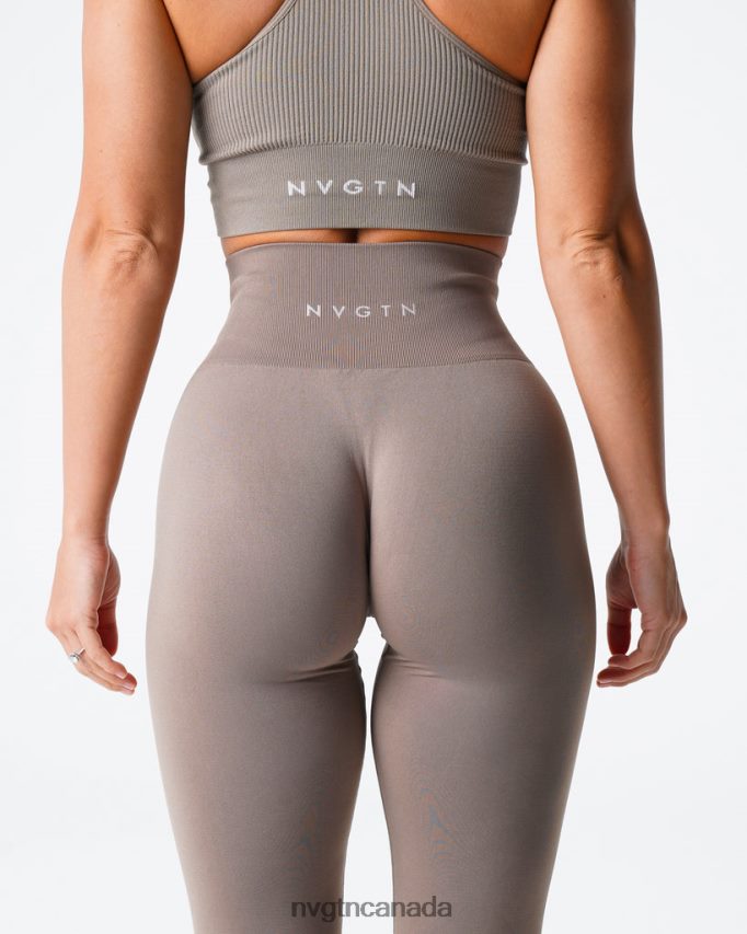NVGTN Fitness Women Solid Seamless Leggings Taupe HJXFTJ558