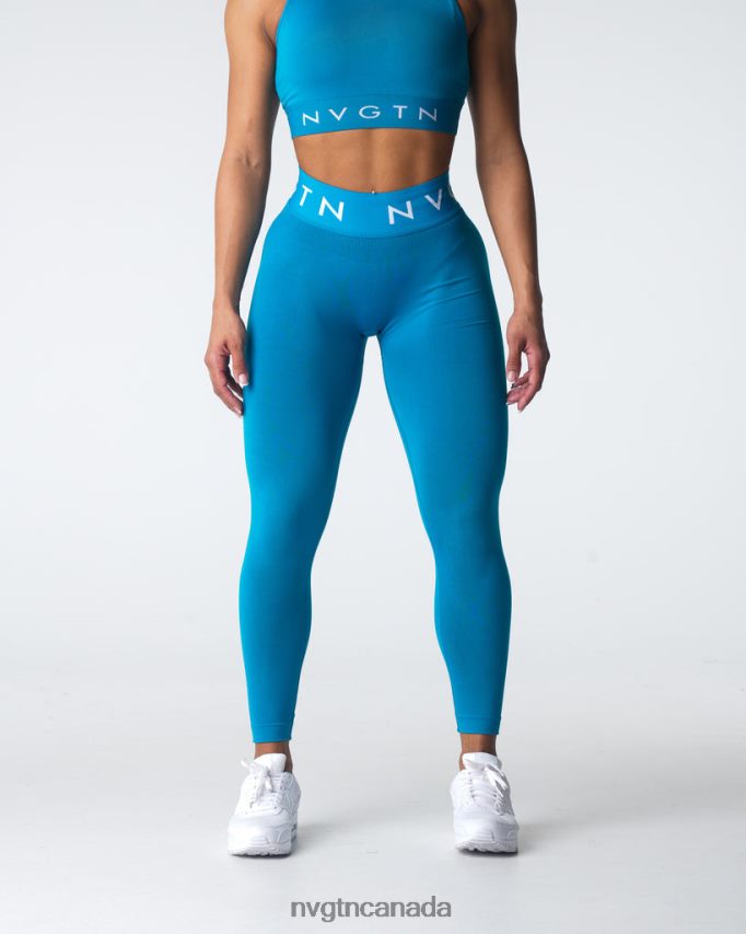 NVGTN Fitness Women Sport Seamless Leggings Lagoon HJXFTJ544