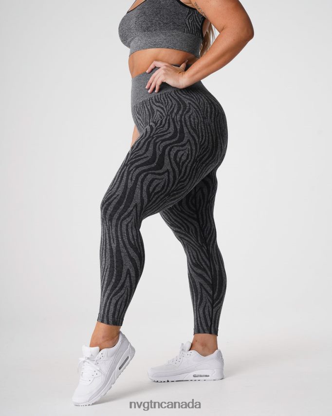 NVGTN Fitness Women Zebra Seamless Leggings Black Speckled HJXFTJ677