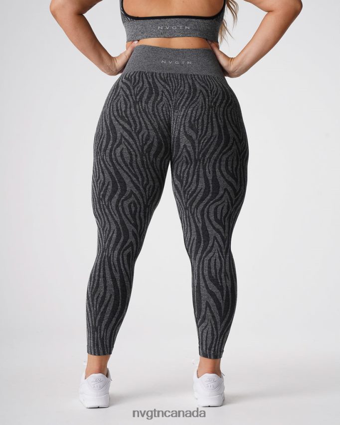 NVGTN Fitness Women Zebra Seamless Leggings Black Speckled HJXFTJ677