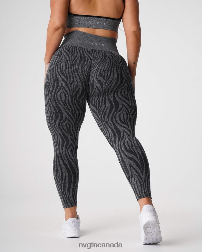 NVGTN Fitness Women Zebra Seamless Leggings Black Speckled HJXFTJ677