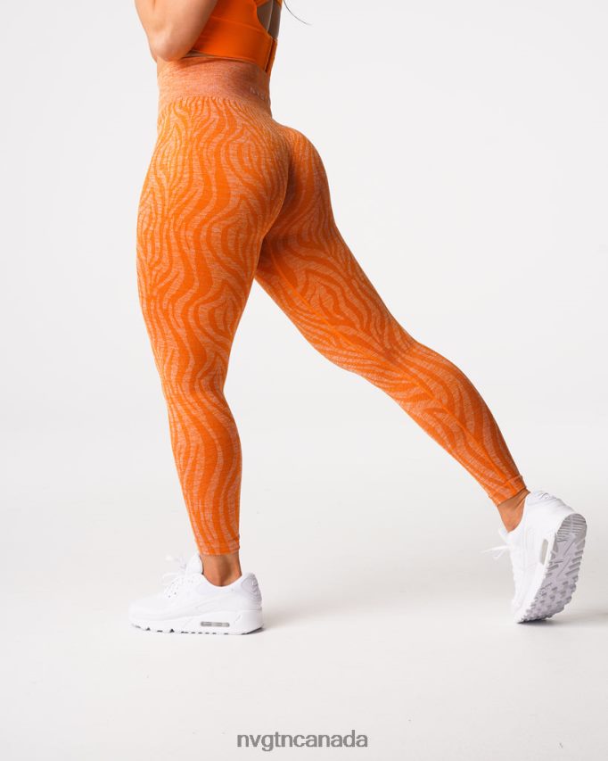 NVGTN Fitness Women Zebra Seamless Leggings Burnt Orange HJXFTJ683