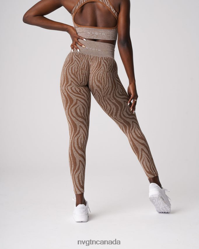 NVGTN Fitness Women Zebra Seamless Leggings Mocha HJXFTJ680