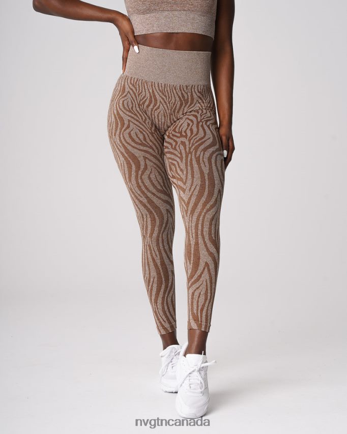 NVGTN Fitness Women Zebra Seamless Leggings Mocha HJXFTJ680