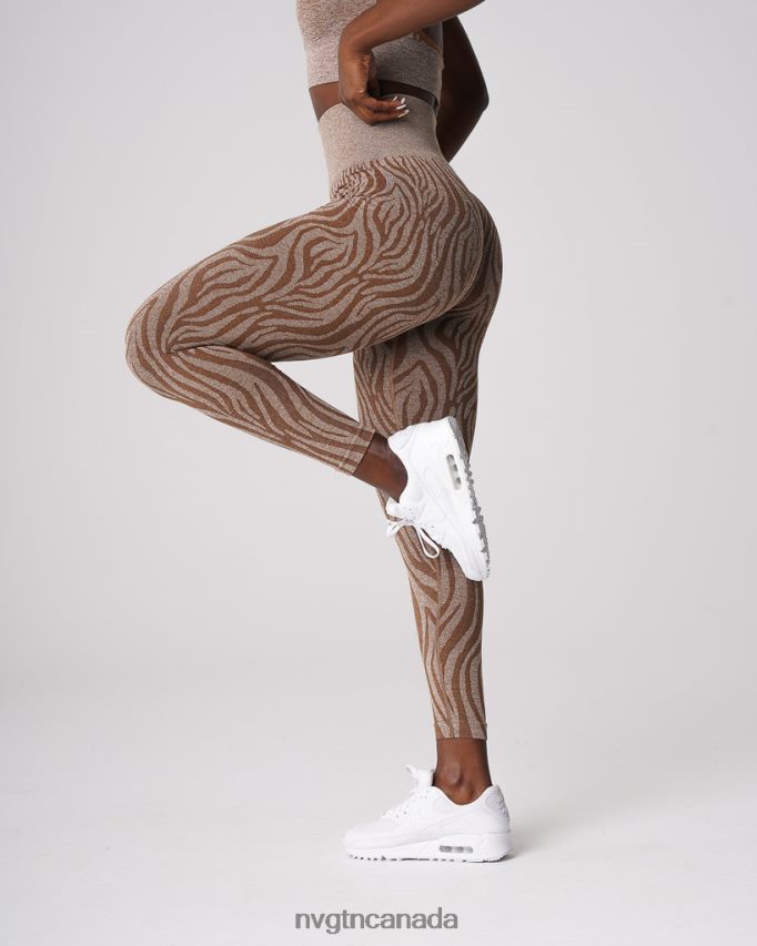 NVGTN Fitness Women Zebra Seamless Leggings Mocha HJXFTJ680