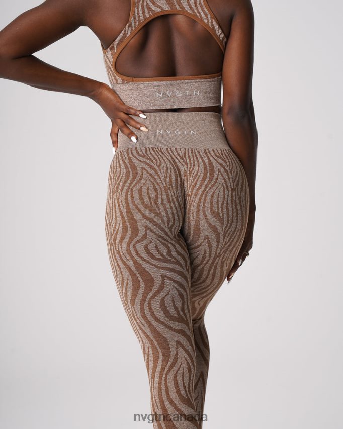 NVGTN Fitness Women Zebra Seamless Leggings Mocha HJXFTJ680