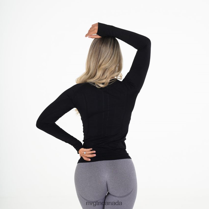 NVGTN Fitness Women Shape Seamless Long-Sleeve Top Black HJXFTJ283