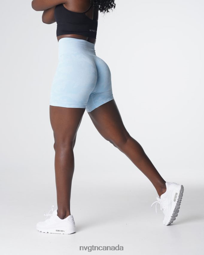 NVGTN Fitness Women Camo Seamless Shorts Icy Blue HJXFTJ447