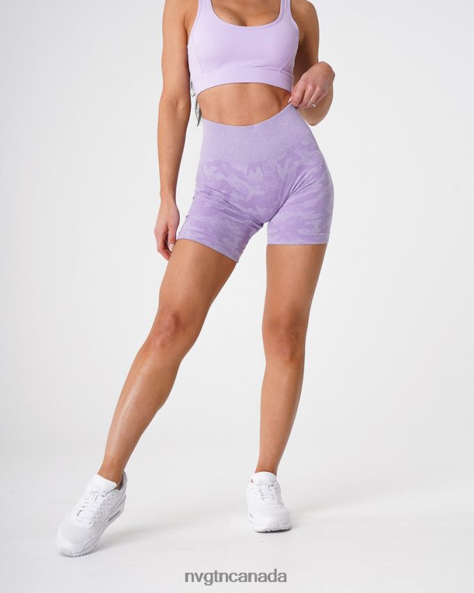 NVGTN Fitness Women Camo Seamless Shorts Lilac HJXFTJ446