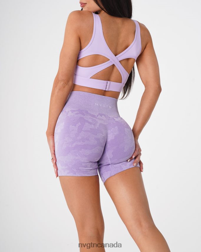 NVGTN Fitness Women Camo Seamless Shorts Lilac HJXFTJ446
