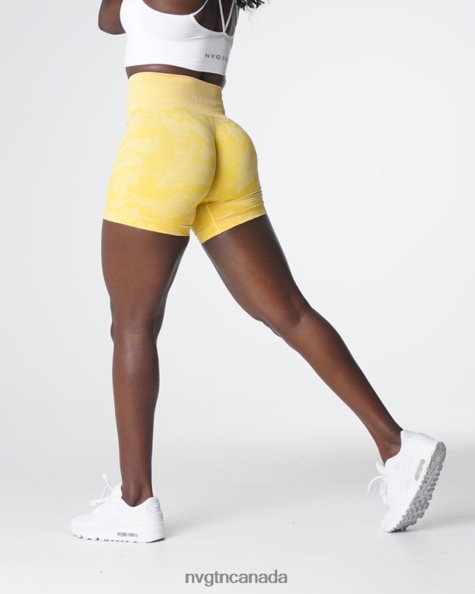 NVGTN Fitness Women Camo Seamless Shorts Sunshine Yellow HJXFTJ449