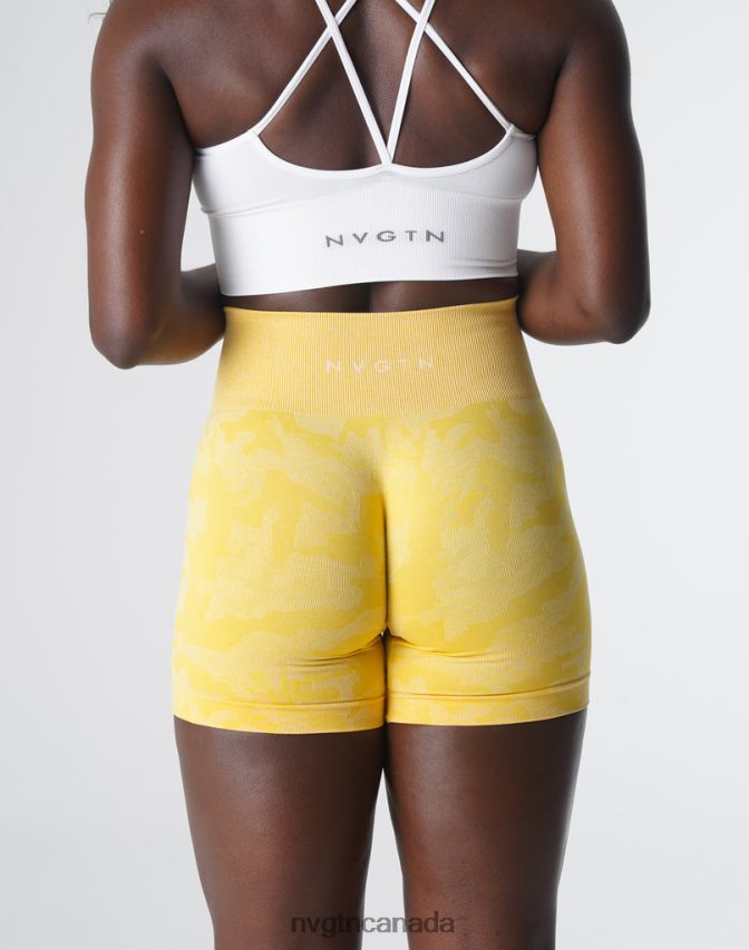 NVGTN Fitness Women Camo Seamless Shorts Sunshine Yellow HJXFTJ449