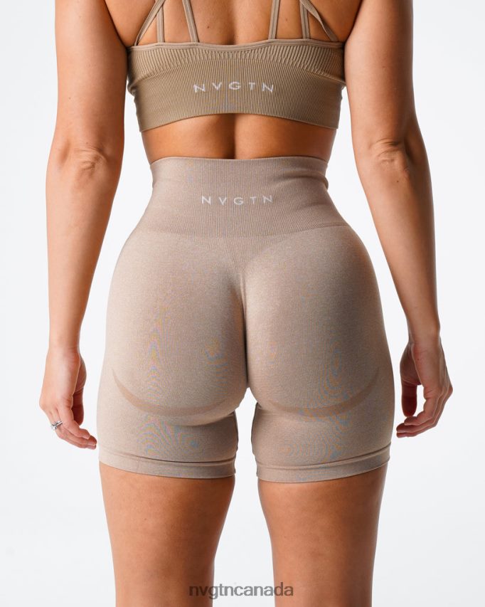 NVGTN Fitness Women Contour Seamless Shorts Beige HJXFTJ342