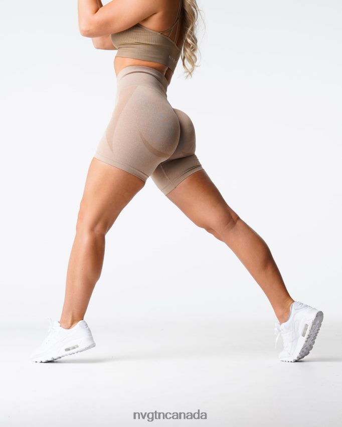 NVGTN Fitness Women Contour Seamless Shorts Beige HJXFTJ342